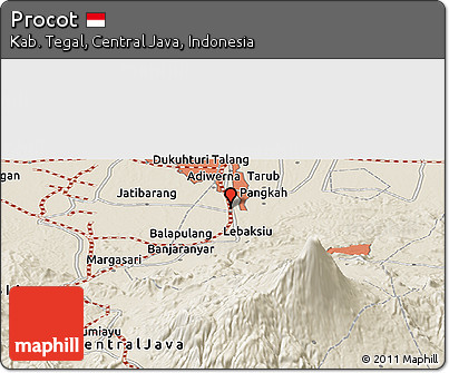 Shaded Relief Panoramic Map of Procot