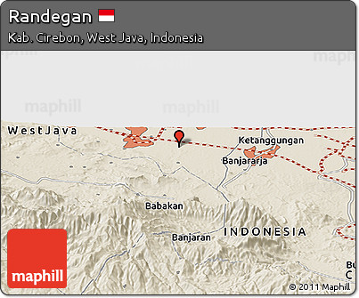 Shaded Relief Panoramic Map of Randegan