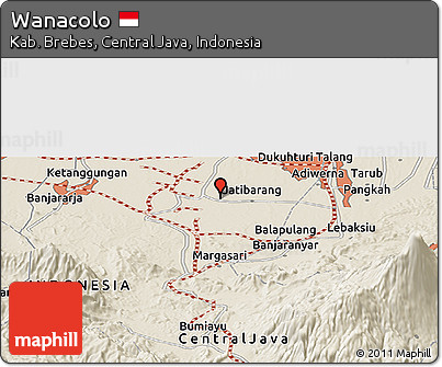 Shaded Relief Panoramic Map of Wanacolo