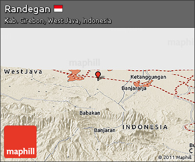 Shaded Relief Panoramic Map of Randegan