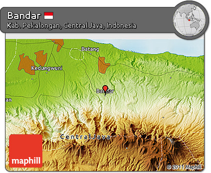 Physical 3D Map of Bandar