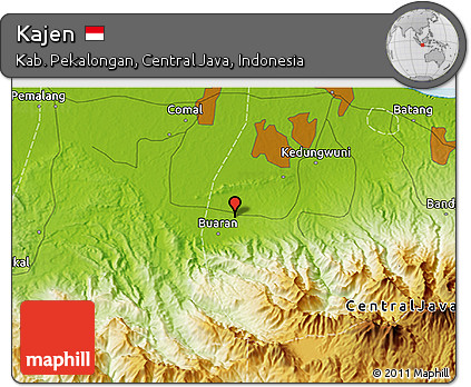 Physical 3D Map of Kajen