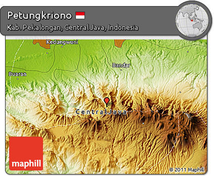 Physical 3D Map of Petungkriono