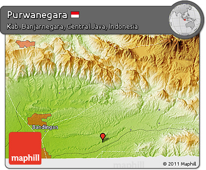 Physical 3D Map of Purwanegara