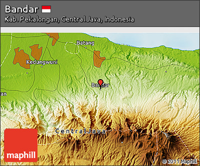 Physical 3D Map of Bandar