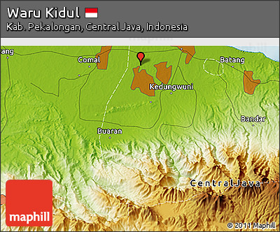 Physical 3D Map of Waru Kidul