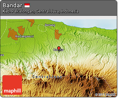 Physical 3D Map of Bandar