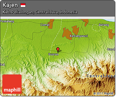 Physical 3D Map of Kajen