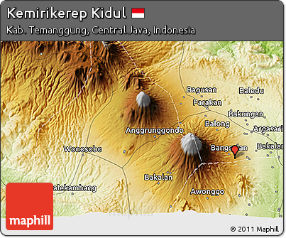 Physical 3D Map of Kemirikerep Kidul