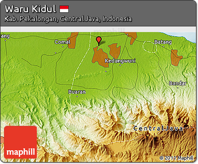 Physical 3D Map of Waru Kidul
