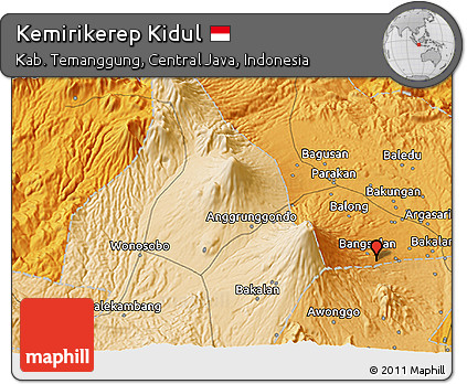 Political 3D Map of Kemirikerep Kidul