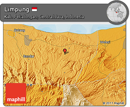 Political 3D Map of Limpung