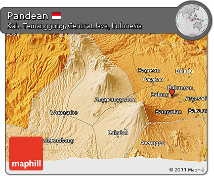 Political 3D Map of Pandean