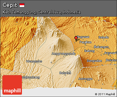 Political 3D Map of Cepit
