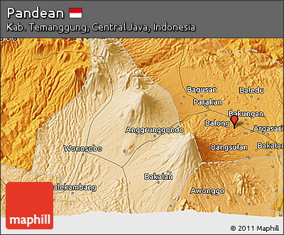 Political 3D Map of Pandean
