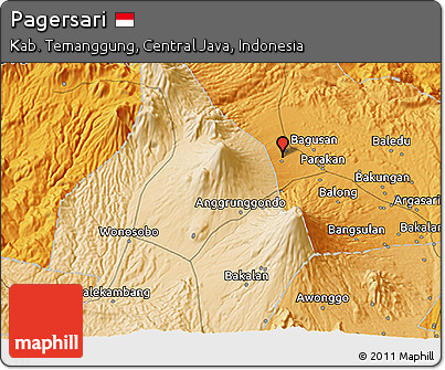 Political 3D Map of Pagersari