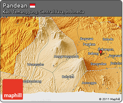 Political 3D Map of Pandean