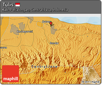 Political 3D Map of Tulis