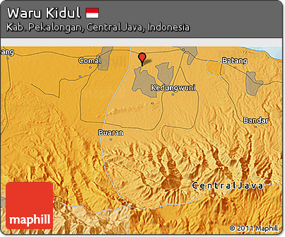 Political 3D Map of Waru Kidul