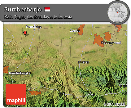 Satellite 3D Map of Sumberharjo
