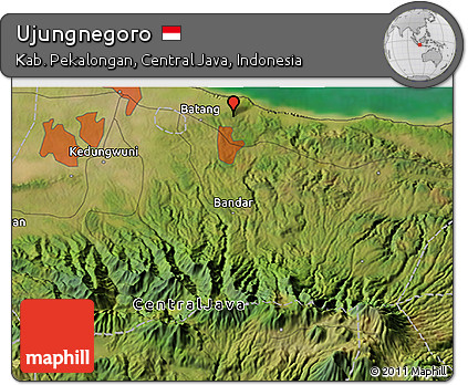 Satellite 3D Map of Ujungnegoro