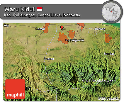 Satellite 3D Map of Waru Kidul