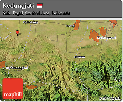 Satellite 3D Map of Kedungjati