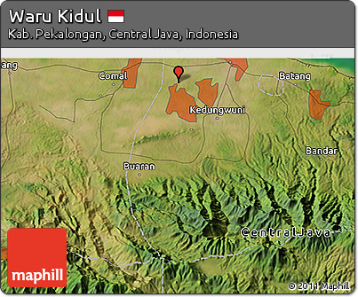Satellite 3D Map of Waru Kidul