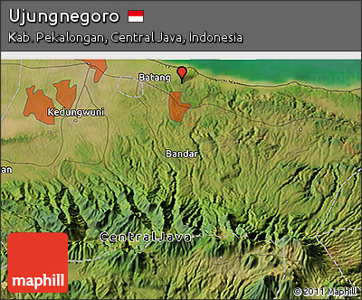 Satellite 3D Map of Ujungnegoro
