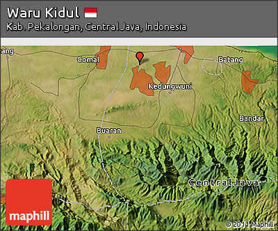 Satellite 3D Map of Waru Kidul