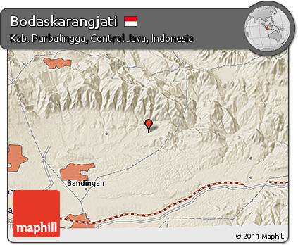 Shaded Relief 3D Map of Bodaskarangjati