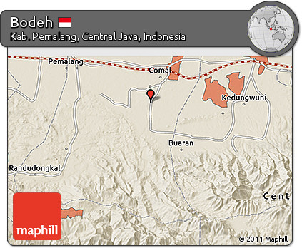 Shaded Relief 3D Map of Bodeh