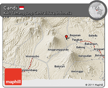 Shaded Relief 3D Map of Candi