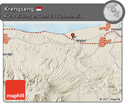 Shaded Relief 3D Map of Krengseng