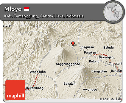 Shaded Relief 3D Map of Mloyo