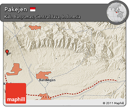 Shaded Relief 3D Map of Pakejen