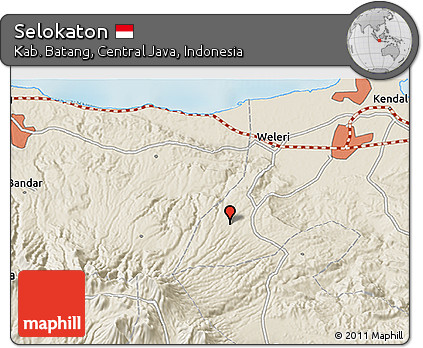 Shaded Relief 3D Map of Selokaton
