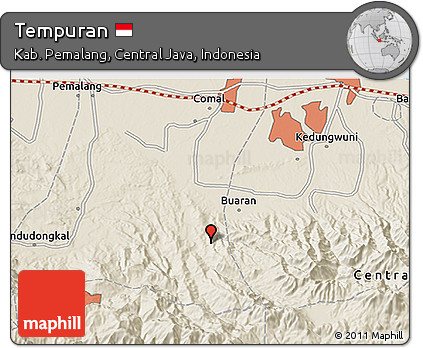 Shaded Relief 3D Map of Tempuran