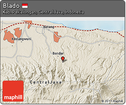 Shaded Relief 3D Map of Blado