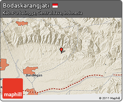 Shaded Relief 3D Map of Bodaskarangjati