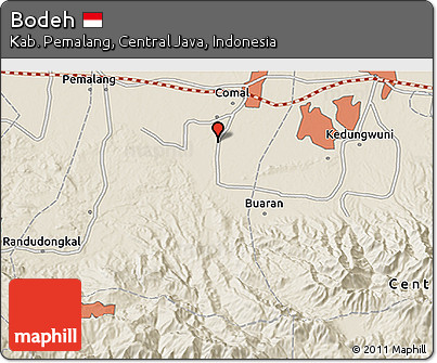 Shaded Relief 3D Map of Bodeh
