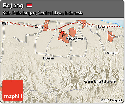 Shaded Relief 3D Map of Bojong