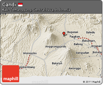 Shaded Relief 3D Map of Candi