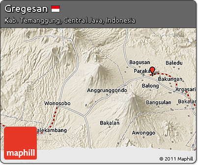 Shaded Relief 3D Map of Gregesan