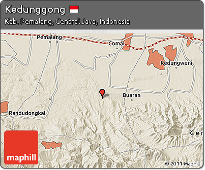 Shaded Relief 3D Map of Kedunggong