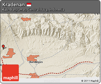 Shaded Relief 3D Map of Kradenan