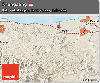 Shaded Relief 3D Map of Krengseng