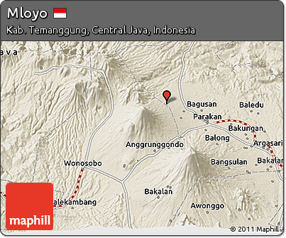 Shaded Relief 3D Map of Mloyo