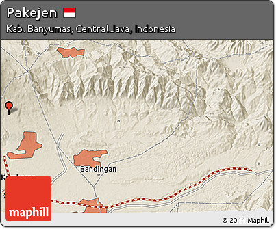 Shaded Relief 3D Map of Pakejen