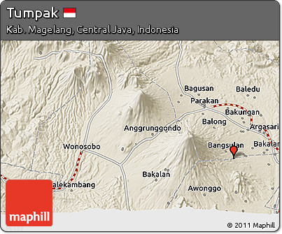 Shaded Relief 3D Map of Tumpak